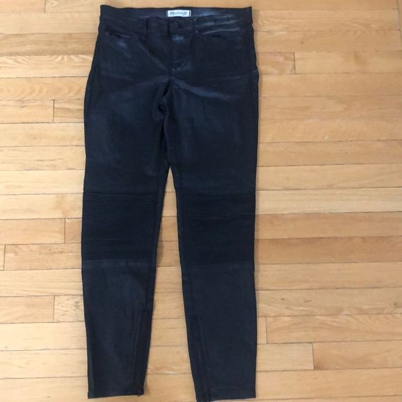 Madewell Black Coated Skinny Skinny Coated Moto Jeans Size 28 - Picture 3 of 13